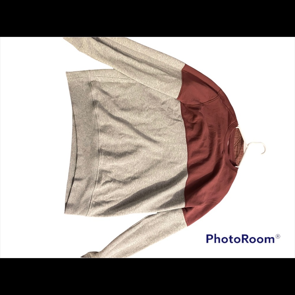 Maroon and gray sweatshirt